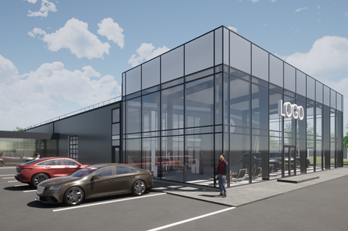 Automobilių servisas su prekybos salonu